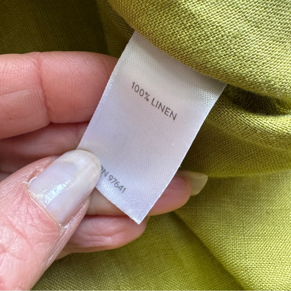 J. Jill "I love linen" button down shirt, olive color, size XS, linen - Picture 11 of 11